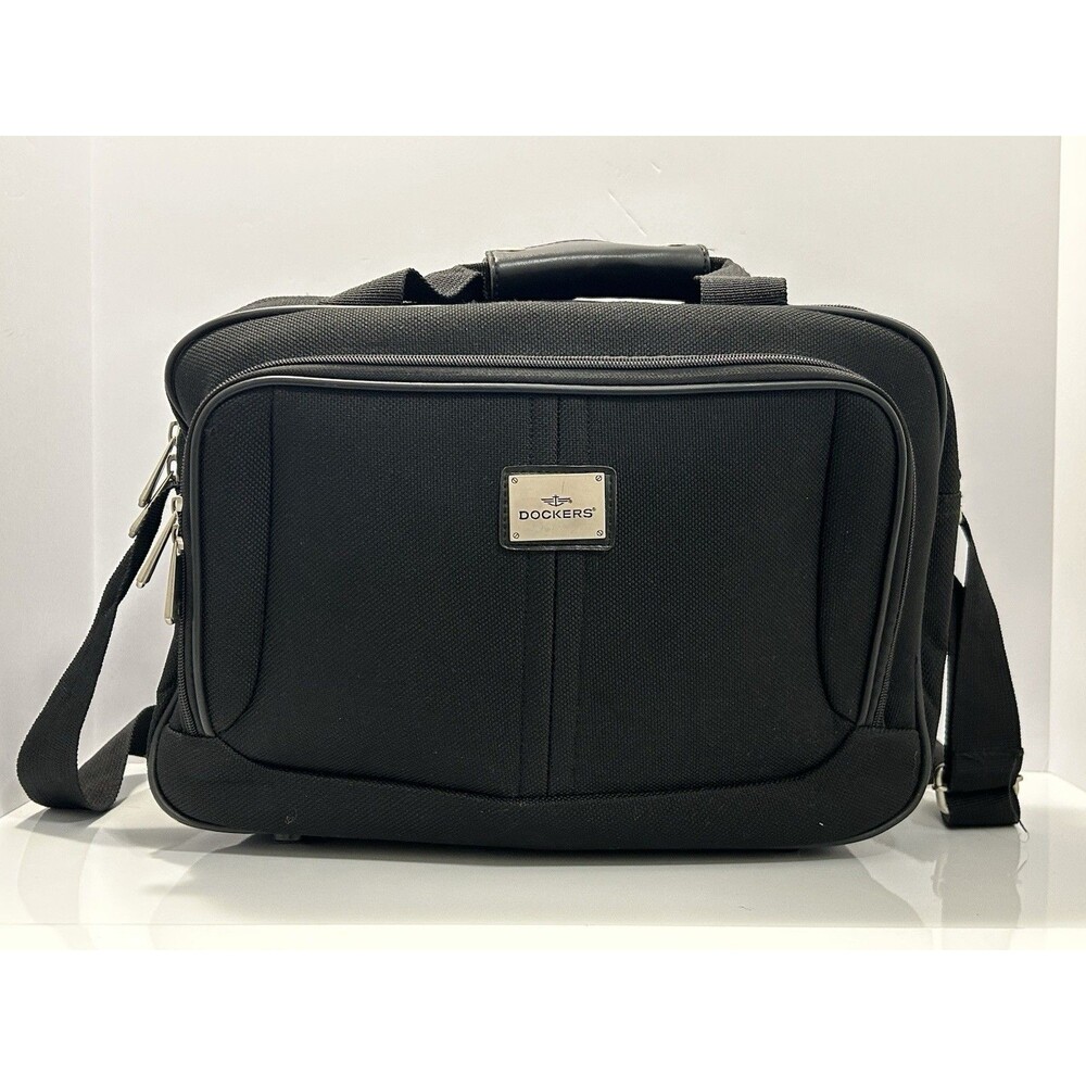 Dockers Black Carry On Overnight Bag With Shoulder Strap - 15x10x5 Inches